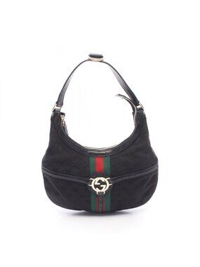 Gucci Shoulder Bag Interlocking GG Canvas Black Sherry Line